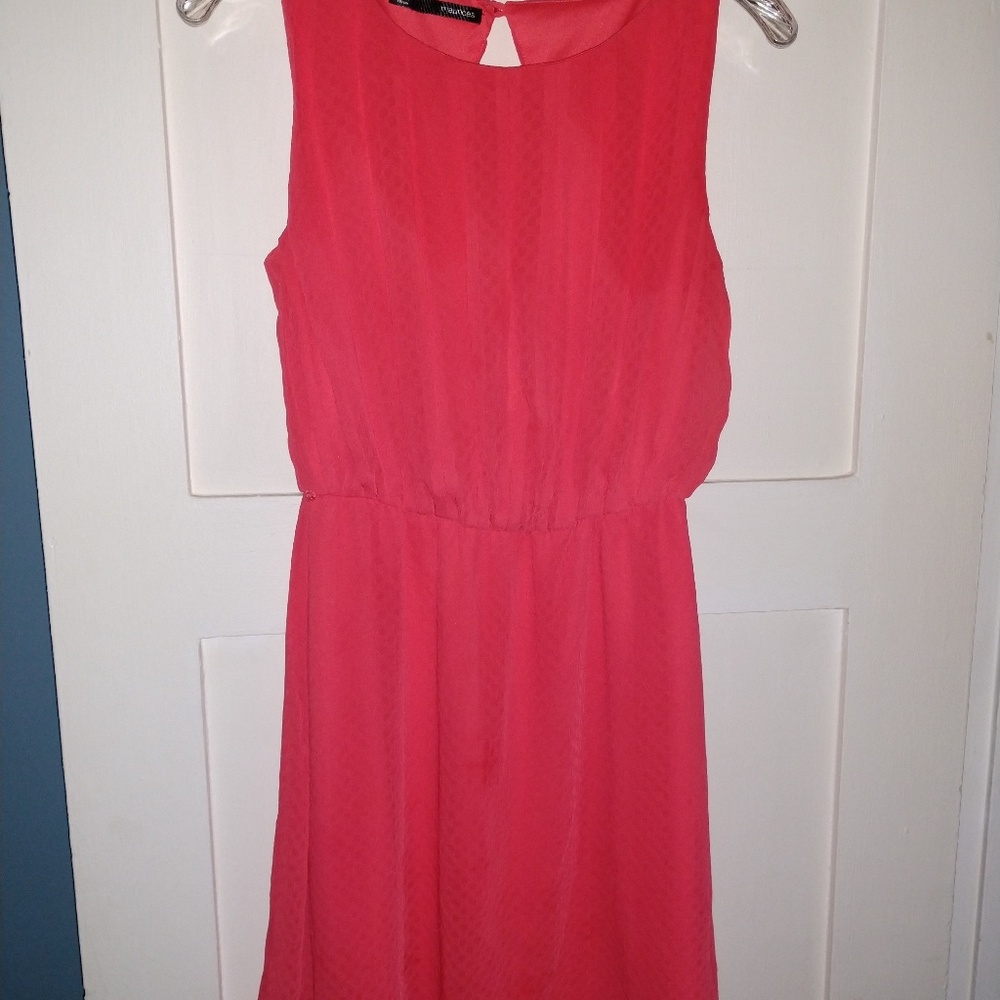 Coral sleeveless dress